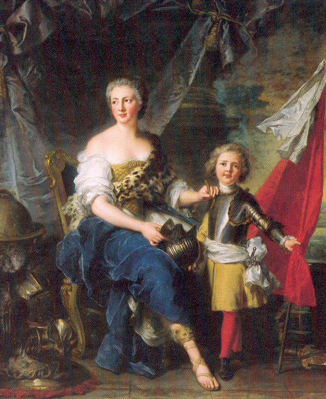 Jean Marc Nattier Mademoiselle de Lambesc as Minerva, Arming her Brother the Comte de Brionne oil painting image